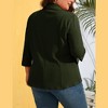 YESFASHION Womens Plus Size Casual Blazer Office 3/4 Sleeve Open Front Cardigans Jacket Work Suit with Pockets - 2 of 4