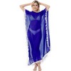 HAPPY BAY Women's House Daily Routine Evening Wear Loungewear Sheer Solid Casual Cover Up Relaxed Caftan Maxi Dresses for Women XL-XXL Blue, Solid - 2 of 4
