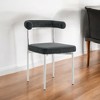 HomeRoots Set of Two Gray And Silver Upholstered Polyester Open Back Dining Side Chairs - 2 of 4