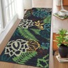 Washable Modern Floral Rug Non Slip Low Pile Rug Soft Contemporary Throw Floor Cover Foldable Indoor Carpet for Living Room Bedroom - 3 of 4