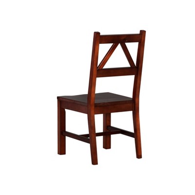 Antique Tobacco Brown Solid Wood Dining Chair