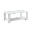 CAVINAS Modern Rectangle Walnut Textured Coffee Table Side Table Display Stand with Storage Shelf for Offices - 2 of 4
