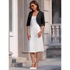 INSPIRE CHIC Women's 3/4 Sleeve Collarless Open Front 2026 Elegant Cocktail Bolero Cardigan - 3 of 4