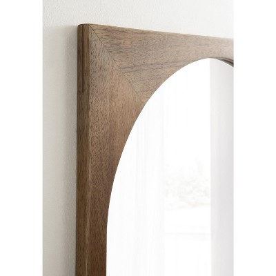 Andover Arched Mango Wood Mirror with Display Shelf and Hooks