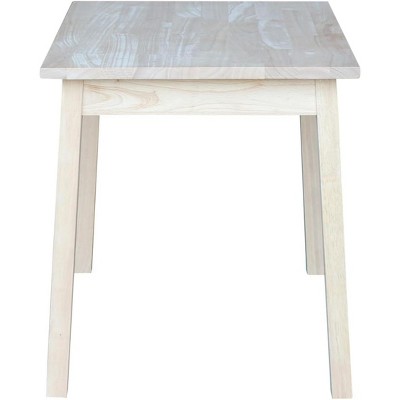 Unfinished White Wooden Kids Table with Tapered Legs