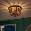 3-Light Dumas Wood Bead Flush Mount Pendant Gold/Gray - Kenroy Home: Beaded Fixture, ETL Listed - 2 of 4