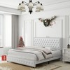 NicBex Upholstered Bed Frame with Star Projector Galaxy Light,Adjustable Button Tufted Headboard with USB Port,Music Speaker,Easy Assembly - 2 of 4