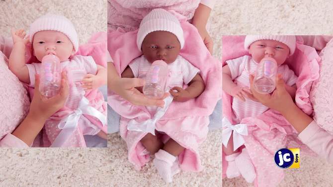 JC Toys La Newborn 15.5&#34; Doll - Pink Deluxe Boutique Gift Set, 2 of 8, play video
