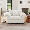 MYINDA Modern Deep Seat Single Sofa, Upholstered Accent Chair With Storage Function for Living Room, BEIGE - 4 of 4