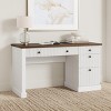Fluted Home Office Desk Storage, 54" Modern Executive Desk with Charging Station, Wooden Computer Writing Desk with File Drawers for Study Room - 3 of 4