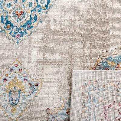 Aria Blue and Ivory 4' x 6' Synthetic Reversible Area Rug