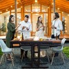 Vynxaria Folding Tables - Medium Rubberwood Convertible Dining Table with Shelves, Wood Finish - 2 of 4