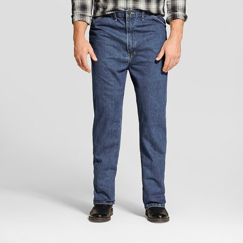 Dickies - Men's Big & Tall Regular Straight Fit Denim 5-Pocket Jeans Stone Washed 46x32, Blue