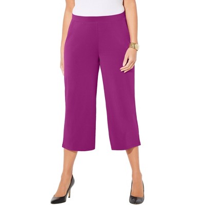 Catherines Women's Plus Size Anywear Wide Leg Capri : Target