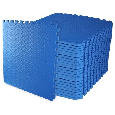 NicBex 26"L Interlocking Gym Floor Mats,Premium EVA Foam,0.5/0.75/1 Inch Thickness,6/12/18/24/36 Pieces,Home Gym and Gymnastics Floor Protection,Black