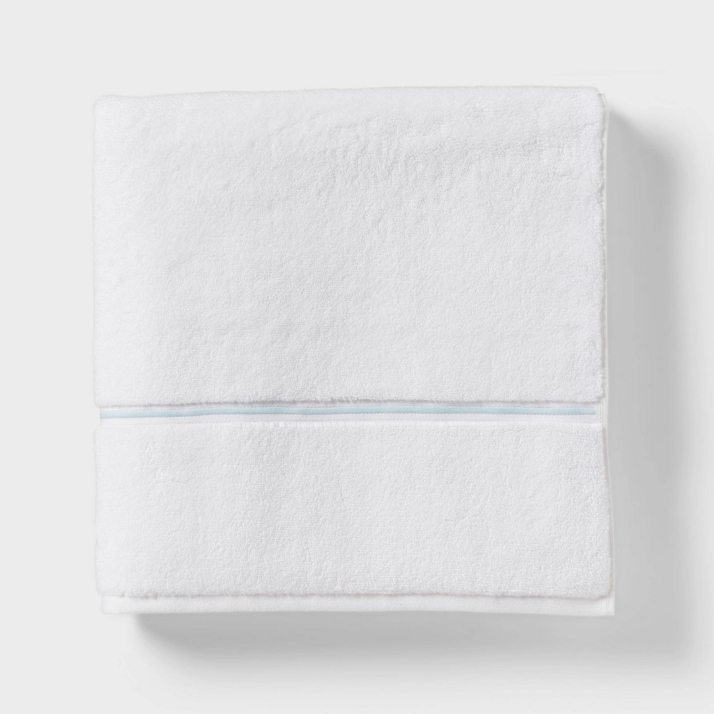 Photos - Towel Spa Plush Oversized Bath  Light Blue Embroidered - Threshold™