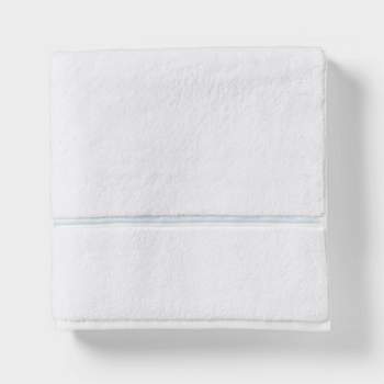 Oversized Spa Plush Bath Towel Light Blue Embroidered - Threshold™