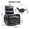 Heat Massage Manual Recliner Chair with Rocker and Swivel in Fabric for Living Room - 4 of 4
