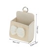Unique Bargains 1 Pc Car Trash Can Hanging Trash Bin 3.5" Length 2.0" Width 4.3" Height Beige Faux Leather - 3 of 4
