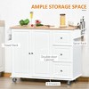 Mobile Kitchen Island Storage Trolley Cart on Wheels with Dropleaf Top, Towel/Spice Rack, 3 Drawers, 2-Door Cabinet - 4 of 4