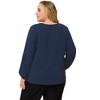 Agnes Orinda Women's Plus Size Office Fashion Long Sleeves Ribbon Front Chiffon Blouses - 4 of 4