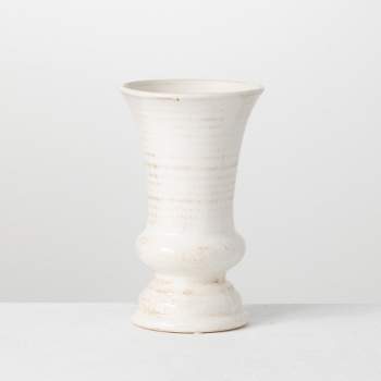 Sullivans Ribbed White Bottle Ceramic Vase Set of 3, 9.5H, 8H & 6.5H  Off-White