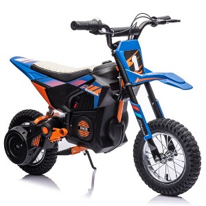 24V Kids Electric Motorcycle, 250W Motor with Adjustable Speed Up to 13.6 Mph, Leather Seat, Pneumatic Tires - 1 of 4