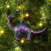 5" Christmas Plastic Chunky Glitter Dinosaur Ornament Purple - Wondershop™ - 2 of 3