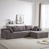 108"W Modern Chenille Upholstered Sectional Sofa Set, L-Shaped Free Combination Sofa Couch With 6 Pillows - ModernLuxe - 4 of 4