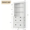 71" Tall Bookcase with 3 Drawers and 3 Open Shelves White Storage Cabinet for Living Room - 2 of 4