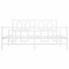 vidaXL White Metal Double Bed Frame with Slatted Support, Modern Bedroom Furniture with Headboard and Footboard - 59.1"x78.7" - 4 of 4