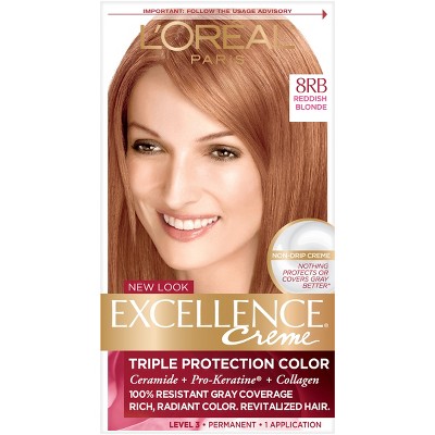 L'Oreal Paris Excellence Triple Protection Permanent Hair Color - 6.3 fl oz - 8RB Reddish Blonde - 1 kit