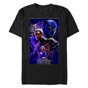 Men's Marvel: Black Panther Panther Neon Light T-Shirt - 1 of 4