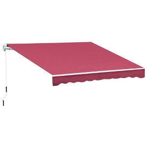 PAGED Retractable Awning Aluminum Frame for Door Entrance Adjustable Protection with Manual Crank Handle for Deck, Yard - 1 of 4