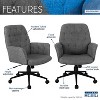PAGED Tufted Office Chair Modern Upholstered Desk Chair with Arms and Steel Base, Adjustable Vanity Chairs for Bedroom, Home Office - 2 of 4