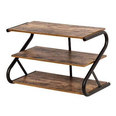 Honey-Can-Do Rustic Z-Frame Shoe Rack Brown