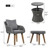 5 Piece Outdoor Patio Furniture Set, Wicker Outdoor Conversation Set With Bar Table and Ottomans, Cushioned Patio Chairs for Poolside Backyard - 4 of 4