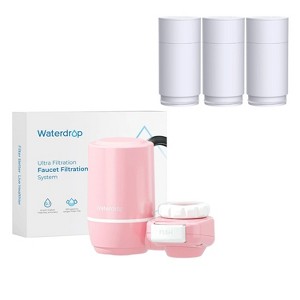 Waterdrop Ultra Filtration System for Skincare, NSF Certified Faucet Water Filter,320 gal.,Pink, Includes Extra FF-02A-3 Filter - 1 of 4