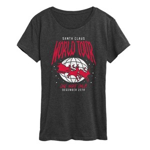 Women's - Instant Message - Santa World Tour Short Sleeve Graphic T-Shirt - 1 of 4