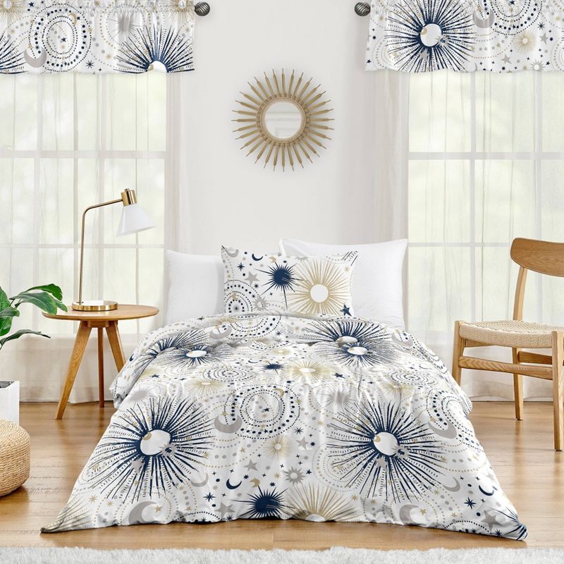 4pc Celestial Twin Kids&#39; Comforter Bedding Set Navy and Blue - Sweet Jojo Designs, 1 of 7