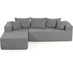 Bosmiller Modular Sectional Sofa with L-Shape Chaise, Corduroy Boneless Couches for Living Room, No Assembly - 1 of 4