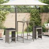 vidaXL High Garden Bar Stools Cushions 2pcs PE Rattan Grey Stool, Outdoor Bar Stool, Bar Chair, Garden Stool - 2 of 4