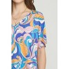 Women's Abstract V-Neck Top - entro - 4 of 4