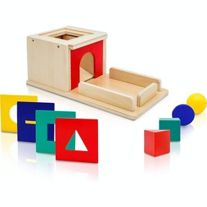 Wooden Montessori Shape Sorter and Object Permanence Learning Toy - 1 of 3