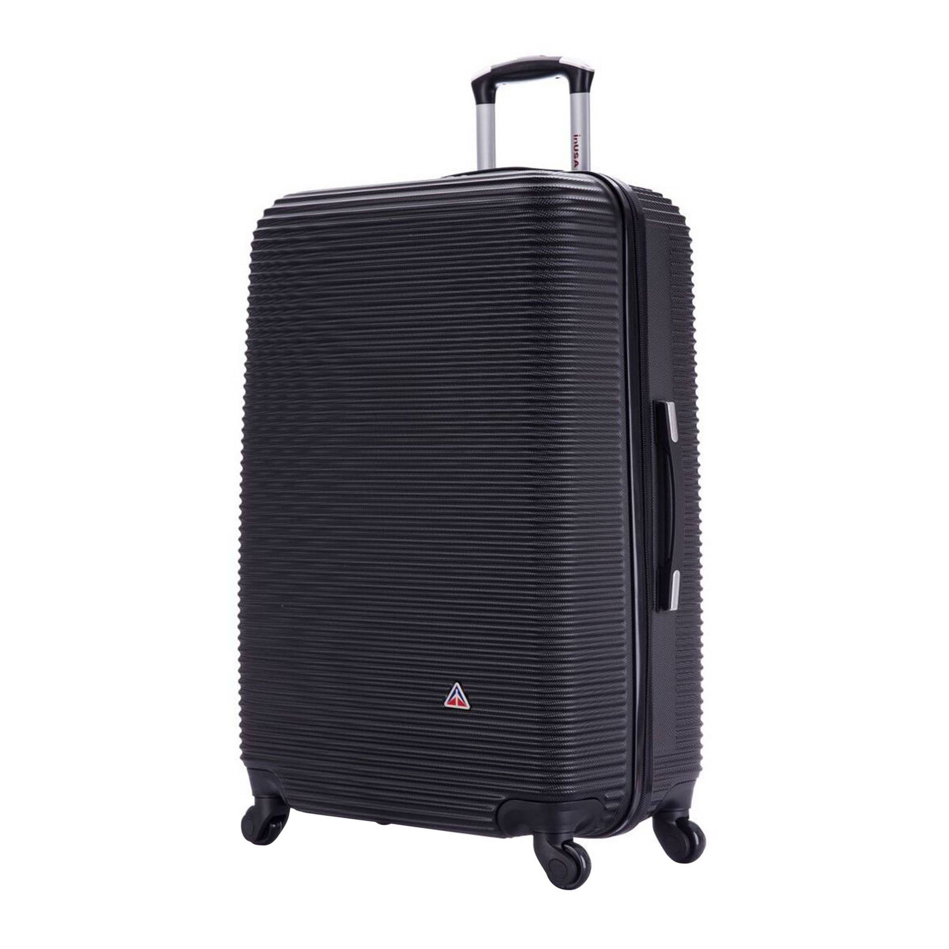 InUSA Royal Lightweight Hardside Large Checked Spinner Suitcase - Black