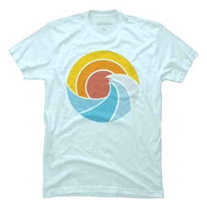 Men's Design By Humans Ocean Sunset By LuckyU T-Shirt - 1 of 3