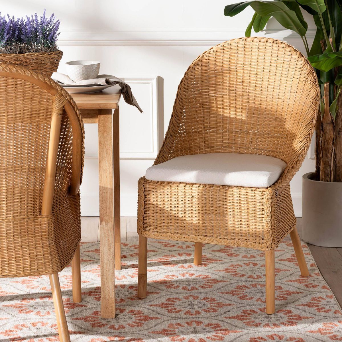 bali & pari Camelia Rattan Dining Chair Light Honey - thumbnail 3