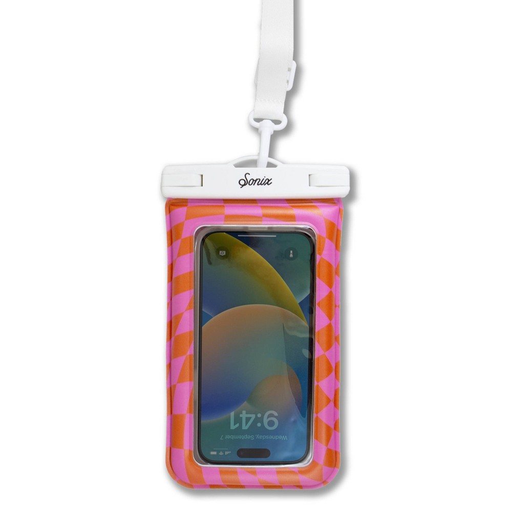 Sonix Waterproof Phone Pouch - Checkmate Pink