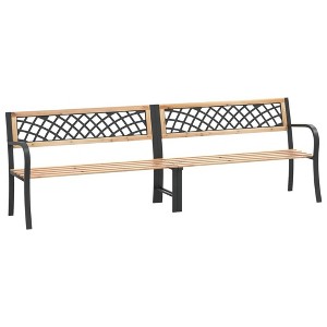 vidaXL Outdoor Patio Bench Outdoor Garden Bench with Backrest Armrests Wood - 93.7" x 22.8" x 30.3" - 1 of 4