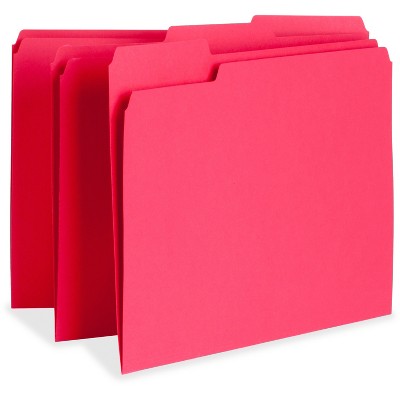 Business Source File Folder 1-Ply 1/3 Cut Assorted Tabs Letter 100/BX RD 65776